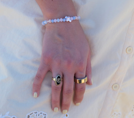 Signature Cross Bracelet | Pearl White